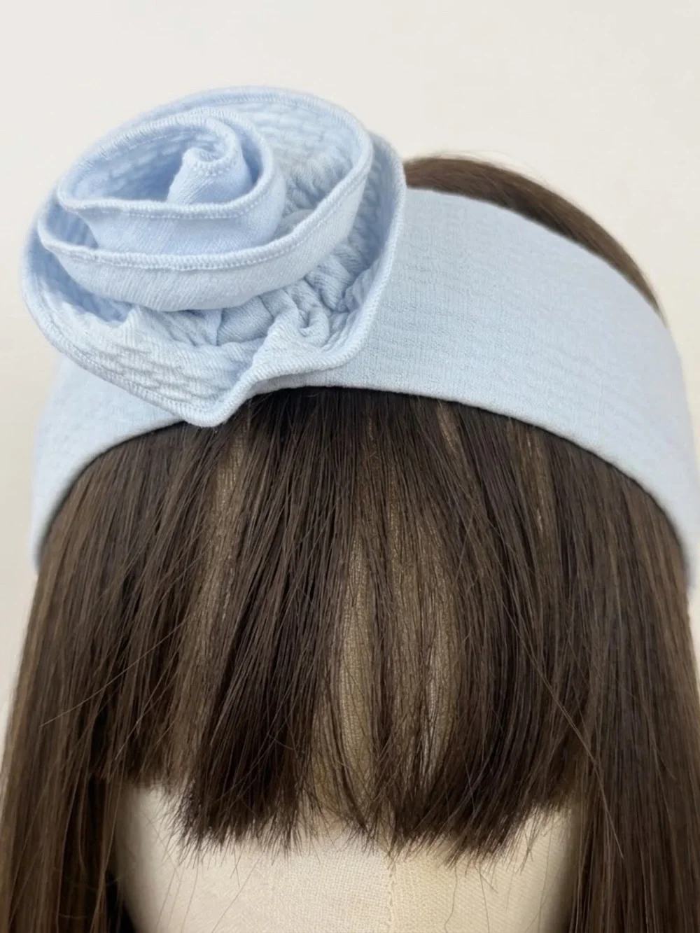 Baby Girl Light Blue Stretchy Floral Headband NWOT